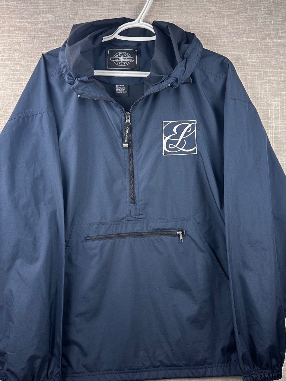 VTG Estée Lauder Promo Charles River Packable Anorak Jacket Navy Blue Large
